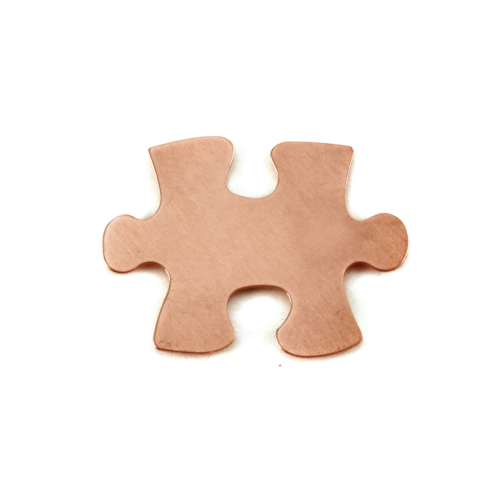 Metal Stamping Blanks Copper Puzzle Piece, 31mm (1.22") x 23.5mm (.93"), 24g, Pack of 5
